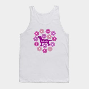 Purple Flowers and Labrador Tank Top